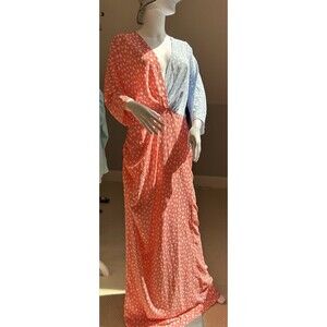 FKSP Women’s Carnelian Maxi Dress Polka Dot Coral Blue Size L NWT MSRP $179